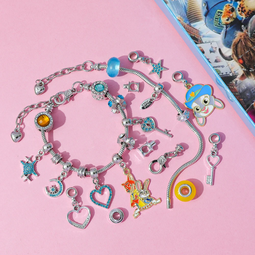 Boîte aveugle de figurines à breloques Disney Zootopia Judy & Nick, accessoire de bricolage, jouet cadeau d'anniversaire, pendentif de collection de dessin animé