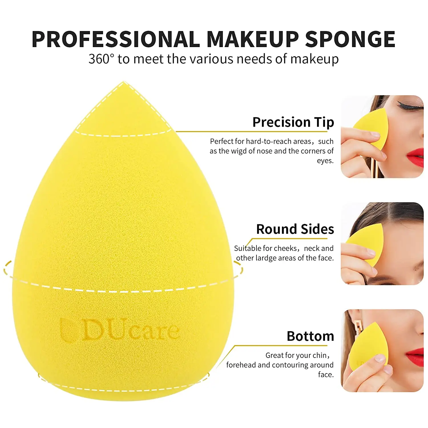 DUcare Foundation Brush with Makeup Sponge Flat Top Brush Synthetic Hair Liquid Blending Powder Beauty Makeup Cosmetic Blender