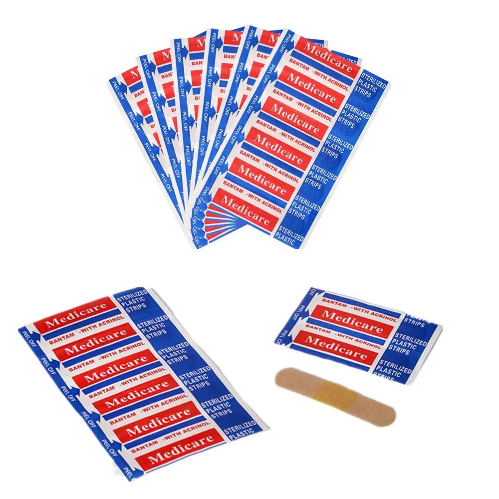 Imagem -02 - Bandagem Adesiva Impermeável para Crianças Remendo de Ferida Band Aids Respirável Gesso de Primeiros Socorros 100 Pcs por Conjunto