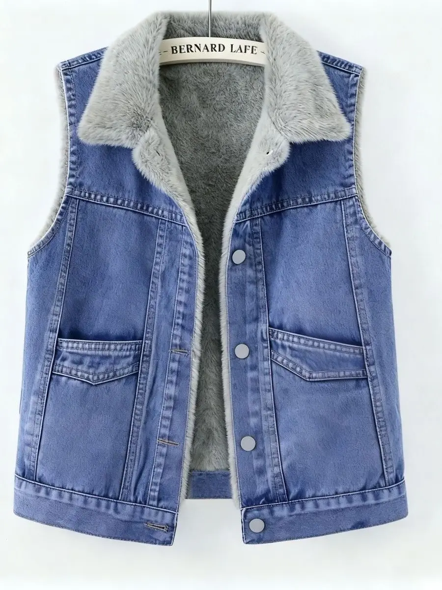 

Women's Loose Casual Denim Vest Autumn Winter New Sle Tassel Hole oulder Outerwear Tank Top Jaet Commute Sle ort Le...