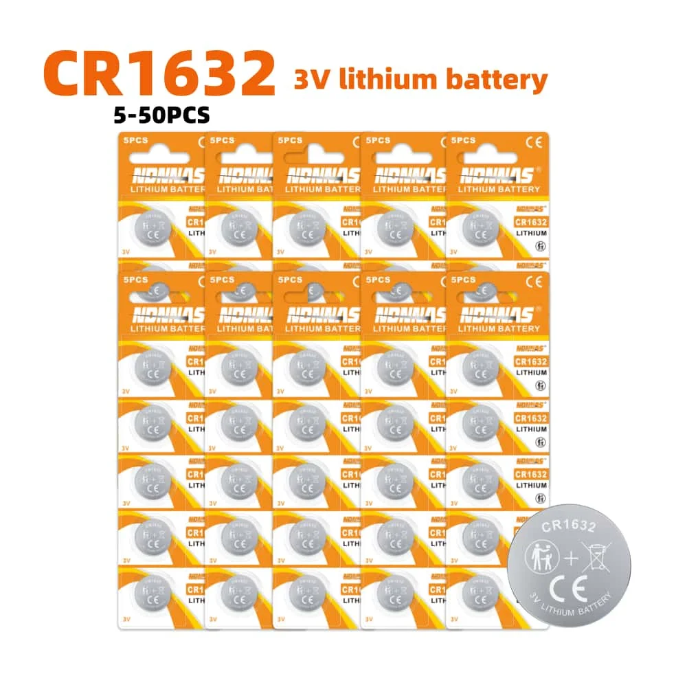 5-50PCS CR1632 3V Lithium Battery CR 1632 DL1632 BR1632 LM1632 ECR1632 3V Coin Cells Batteries For Watch Remote Key