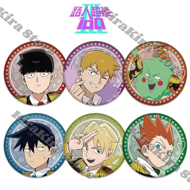 Dimple  Mob Psycho 100 Laser Badge 75mm Cosplay Kageyama Shigeo Breastpin Anime PET Reigen Arataka Emblem Collect Brooch