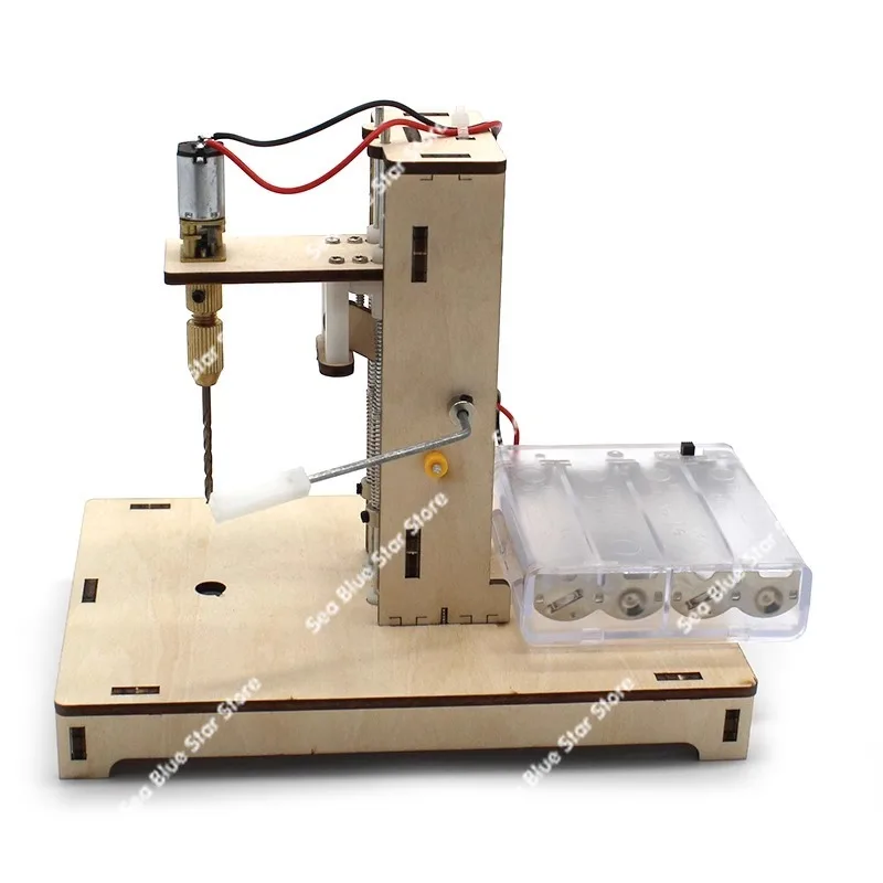 

Мини-дрель настольная No. 1, студенческая технология, небольшое производство, небольшой изобретение, сделай сам, модель сверления для деревянной доски, сборка инструментов