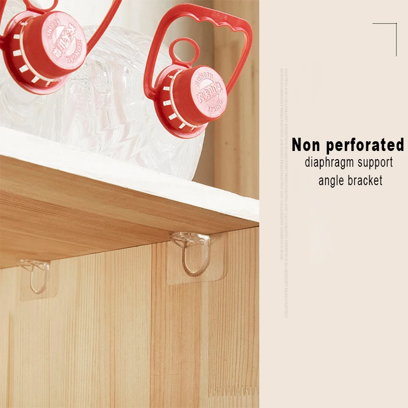 Self-Adhesive Transparent Reinforced Bracket For Cabinets Wall Shelf Clapboard Rack Closet Support Holder Storage Organizer