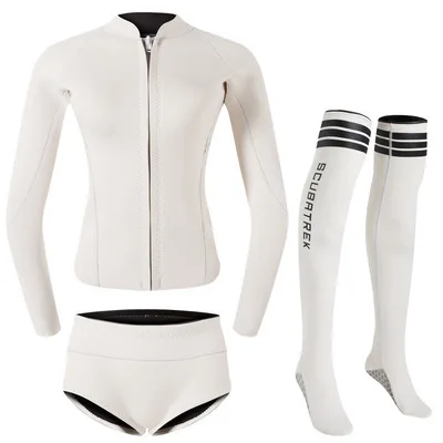 2Mm Warm Wetsuit Women's Swimming Split Surfing Wetsuit Long Sleeve Swimsuit Large Size