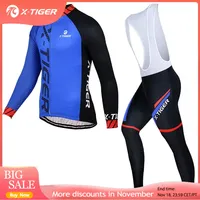 X-Tiger Long Sleeve Pro Cycling Jersey Set Spring MTB Bike Wear Clothes Bicycle Clothing Ropa Maillot Ciclismo Cycling Set