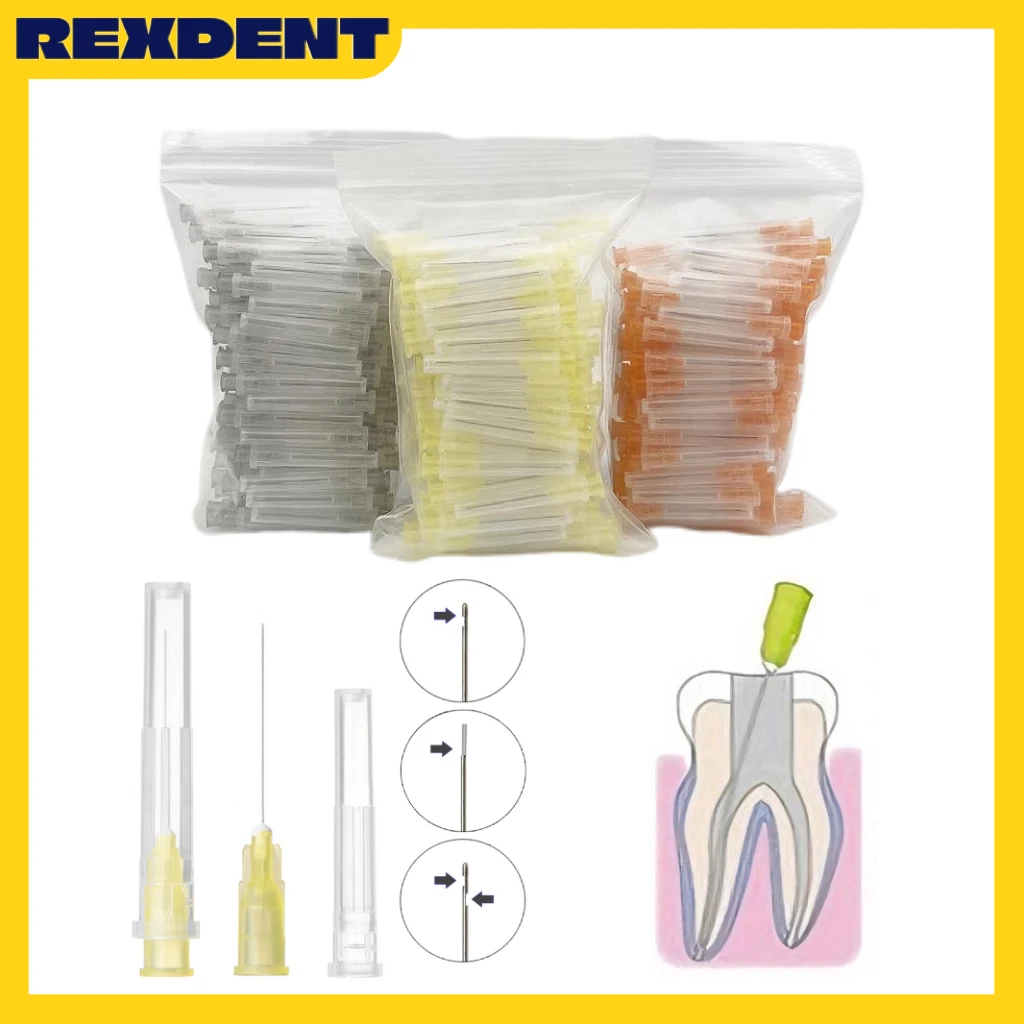 

100pcs/Bag Dental Irrigation Endo Needle Tip Root Canal Washing Syringe tips 25G/27G/30GA 30G Dentistry Materials