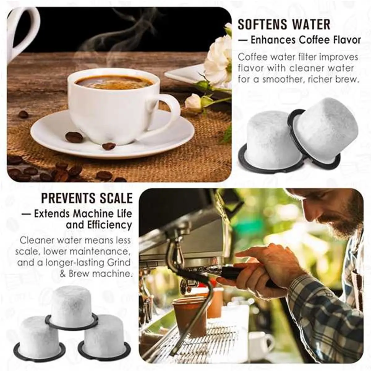 DT81 Charcoal Coffee Water Filter Replacement for Café and GE Profile Machines, Enhanced Filtration,3-Month Lifespan 8 Pack