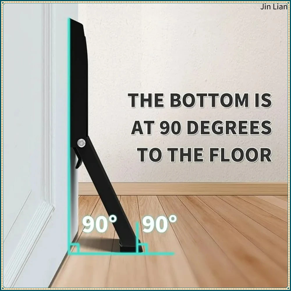 Self Adhesive Heavy-duty Metal Door Stopper Rubber Anti Slip Anti Collision Under Door Draft Stopper Pedal Type Door Limiter