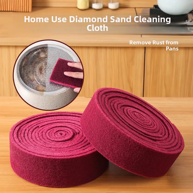 

Thiened Diamond Sand Magic Scrub Home Use Stainl Steel Sponge Diwaing Cloth Iron Rust Remover Pot Cleaner Strong Sta...