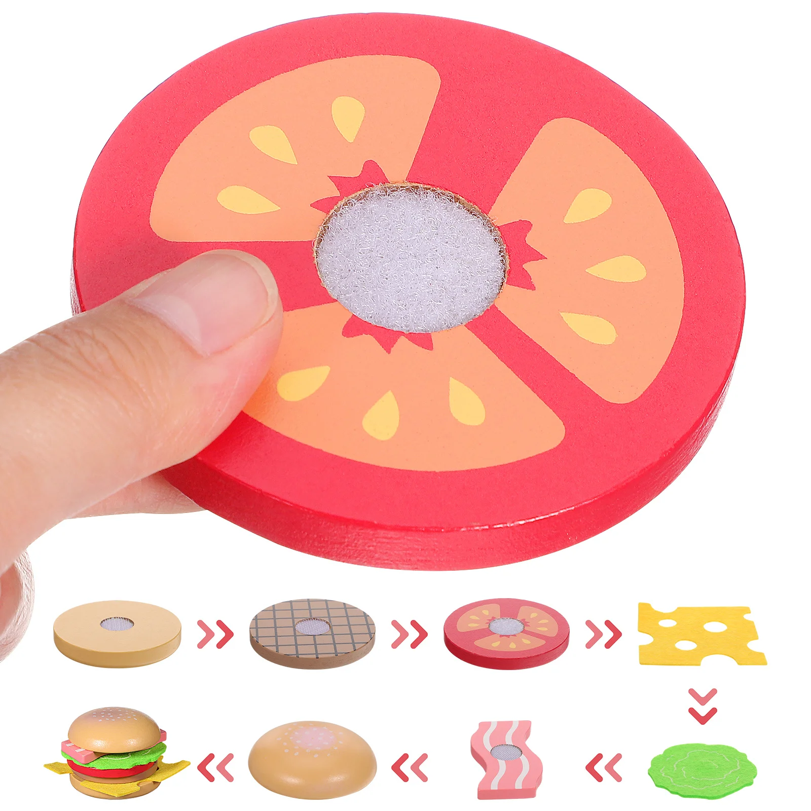 1 Set Kinder Küche Simulation Fast Food Set Realistische Burger Chip Spielen Haus Requisiten Holz Lebensmittel Kochen Pretend Spielen Montessori