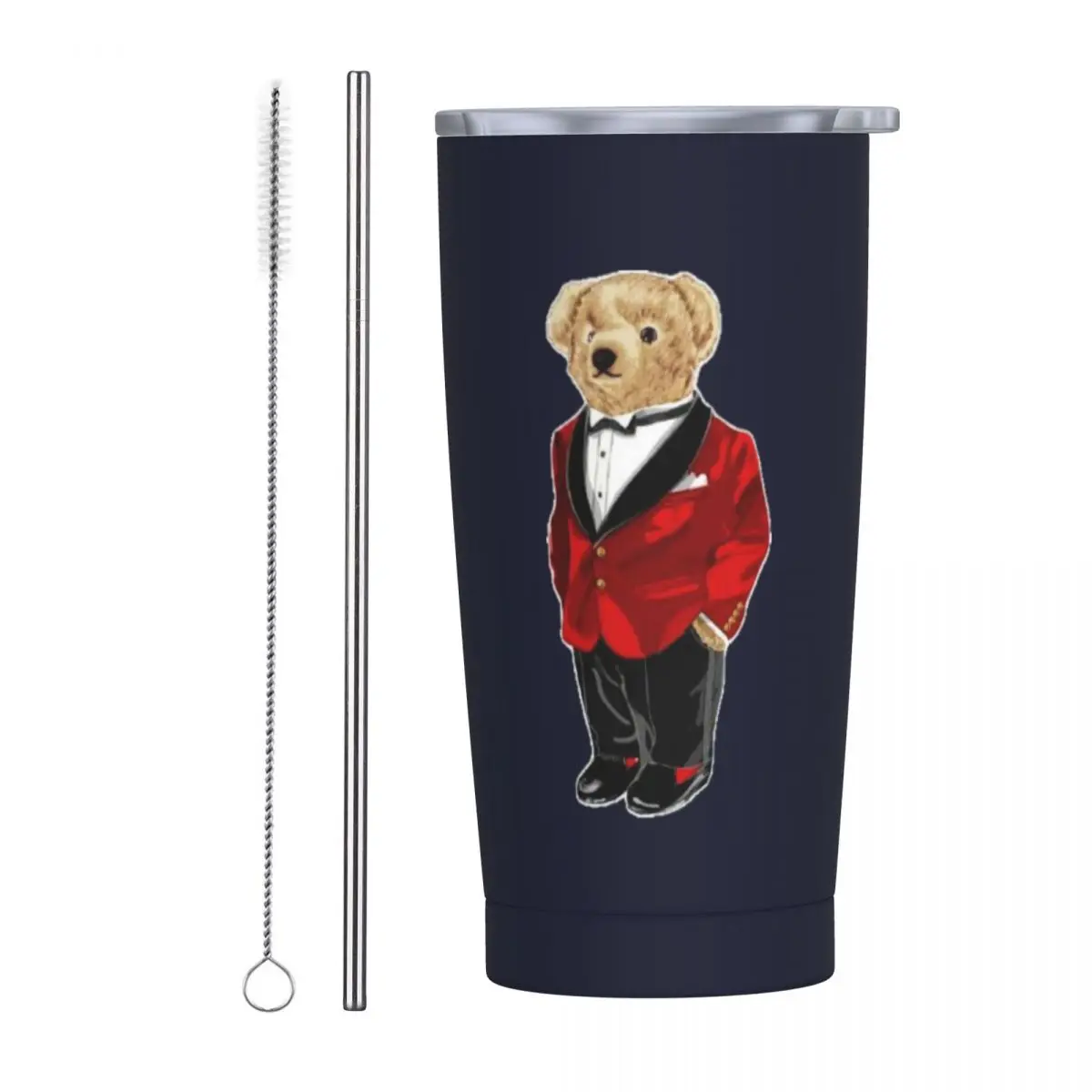 Ralph Bear 20oz Stainless Steel Car Mug Straw Thermal Iced Travel Cup Vacuum Insulated Coffee Hot Cup