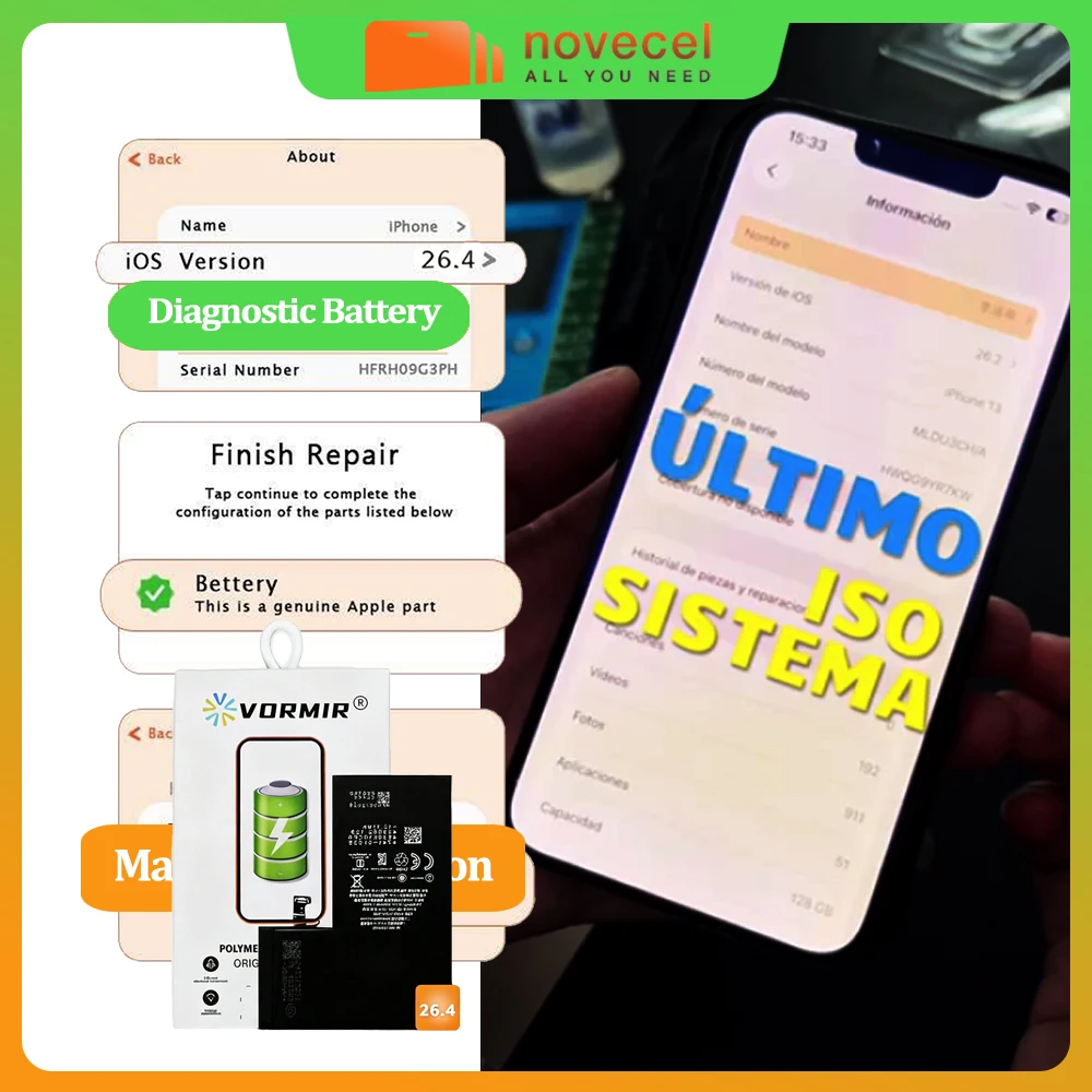 Vormir 100% Healthy Diagnostic Battery Show Genuine Parts for iPhone 12 to 15 Max Rechargeable Battery No Error Message Pop up