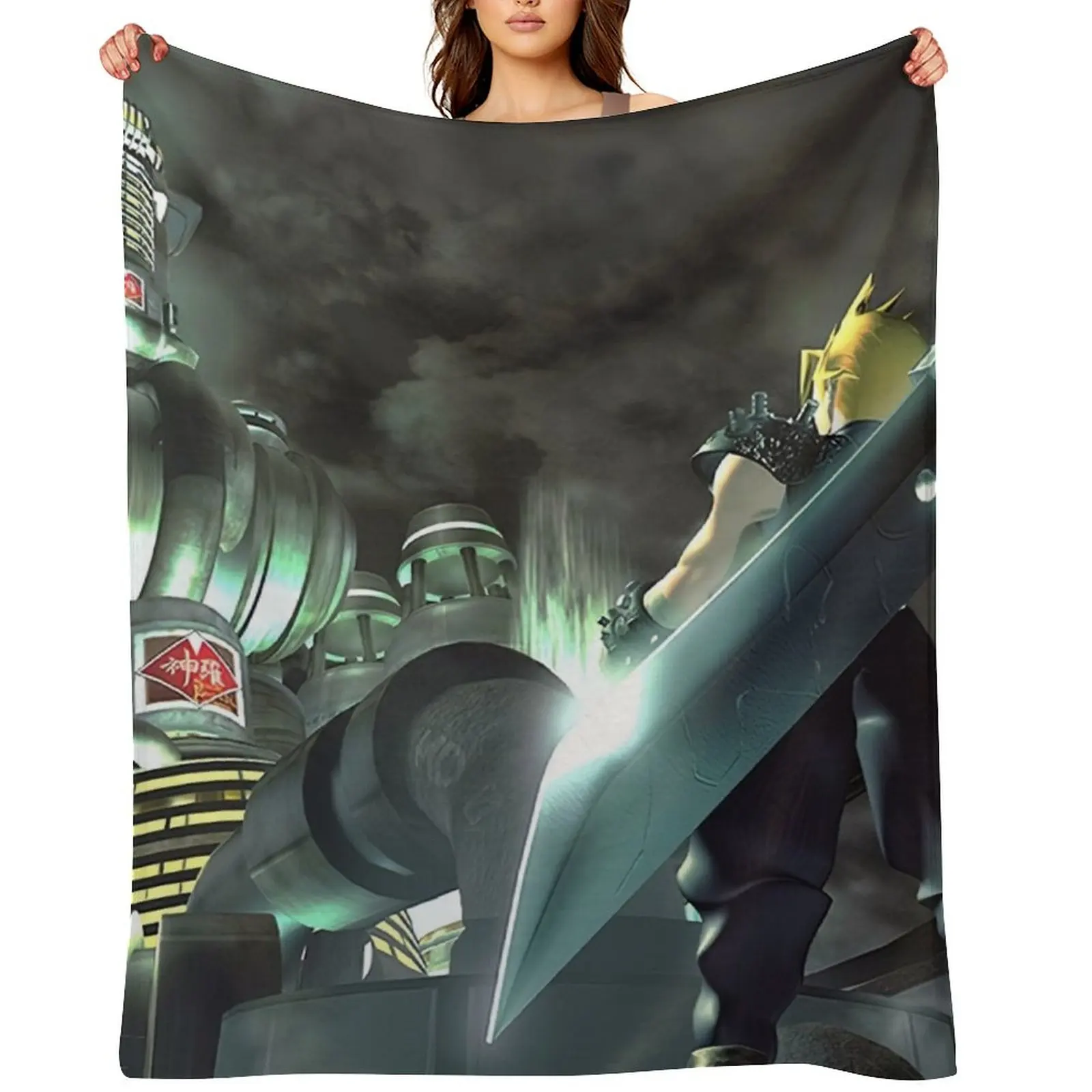 

Cloud Strife [Disc Change] Throw Blanket Beautifuls Vintage Extra Large Throw Summer Blankets