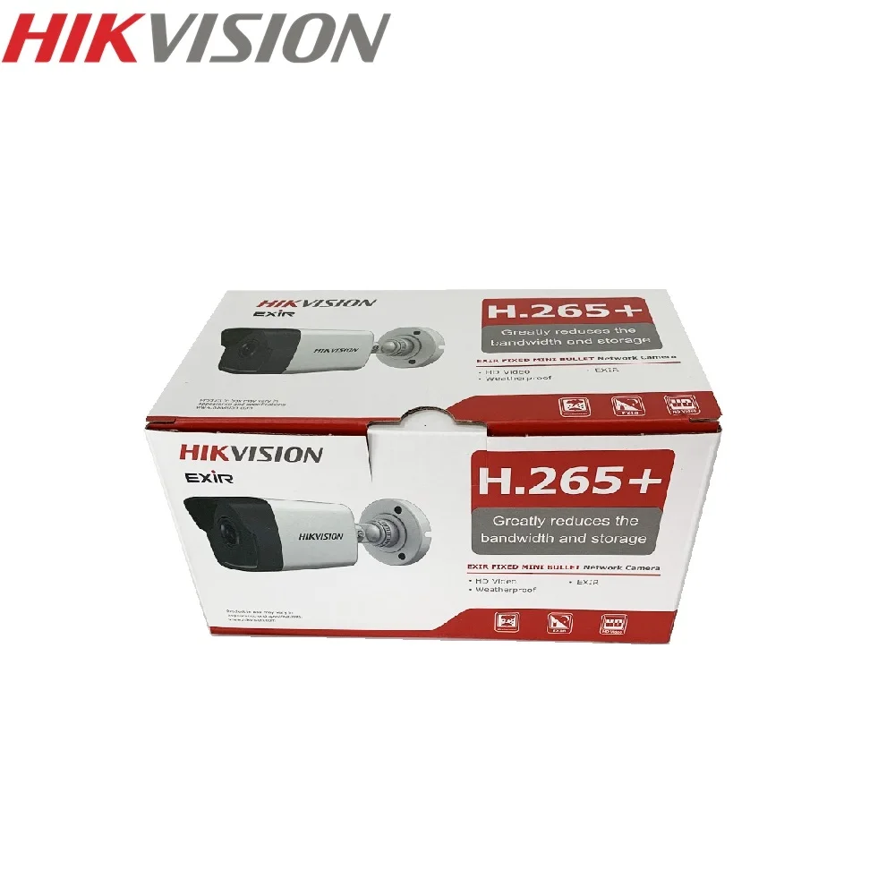 

Hikvision DS-2CD1023G0E-I 2MP Outdoor IP Bullet Camera H.265 Support Upgrade EZVIZ P2P PoE IR 30M IP66 Waterproof