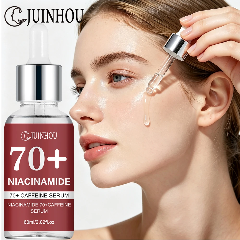 JUINHOU Niacinamide Caffeine Facial Serum Hydrating Soothing Essence for Dull Uneven Skin Pore Refining Daily Face Skin Care