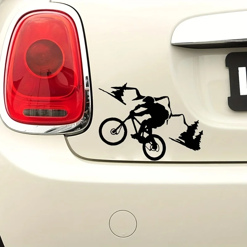 Mountain Biking Sticker: Reflective Human Riding Sticker for Car Decoration - Made of Vinyl