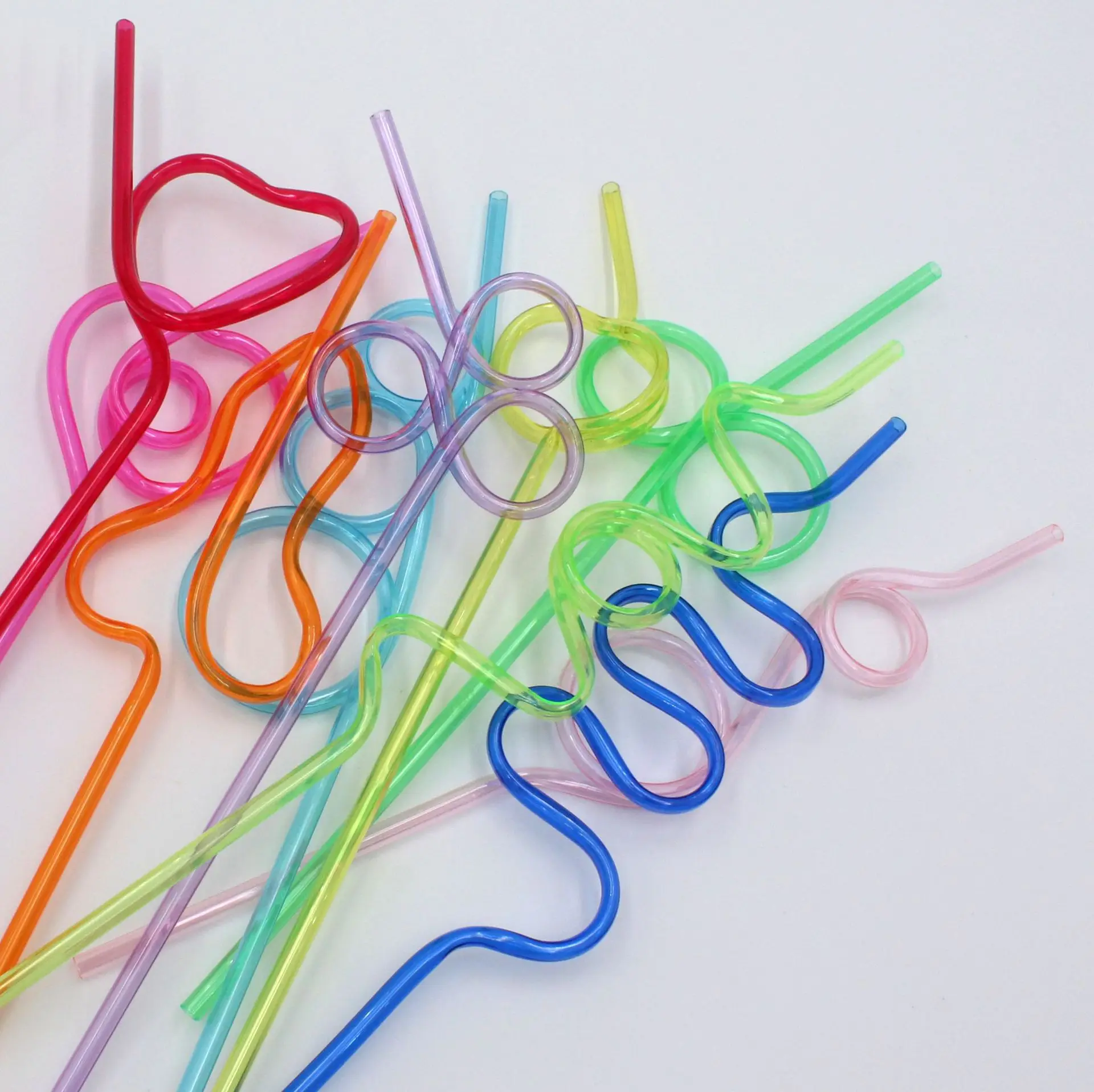 12pcs 26cm Curly Colored Reusable Drinking Straws Spiral DIY Handmade Drinks Water Portable Birthday Wedding Party Decorations
