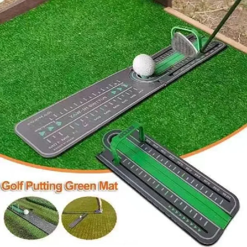 Golf Precision Distance Putting Drill Green Mat Ball Pad Mini Training Aids Accessories Supplies Practice for Home Office Indoor