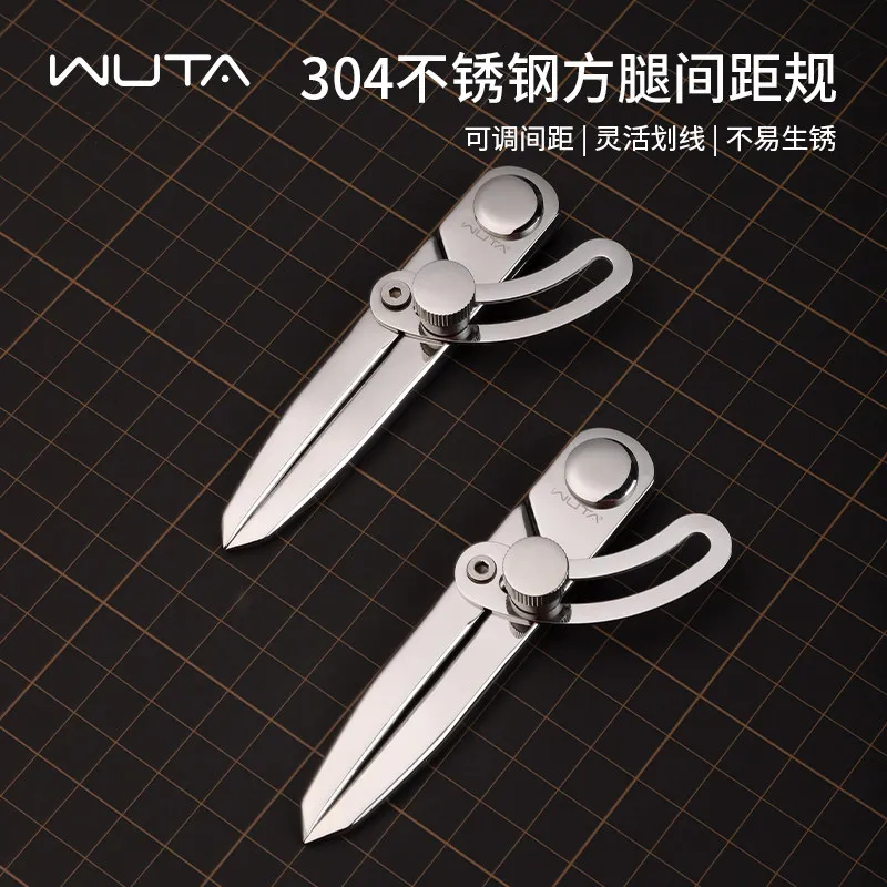 Stainless Steel Spacing Gauge Adjustable Sideline with Wing Gauge Leather Gauge Goods DIY Hand Tool Crimper