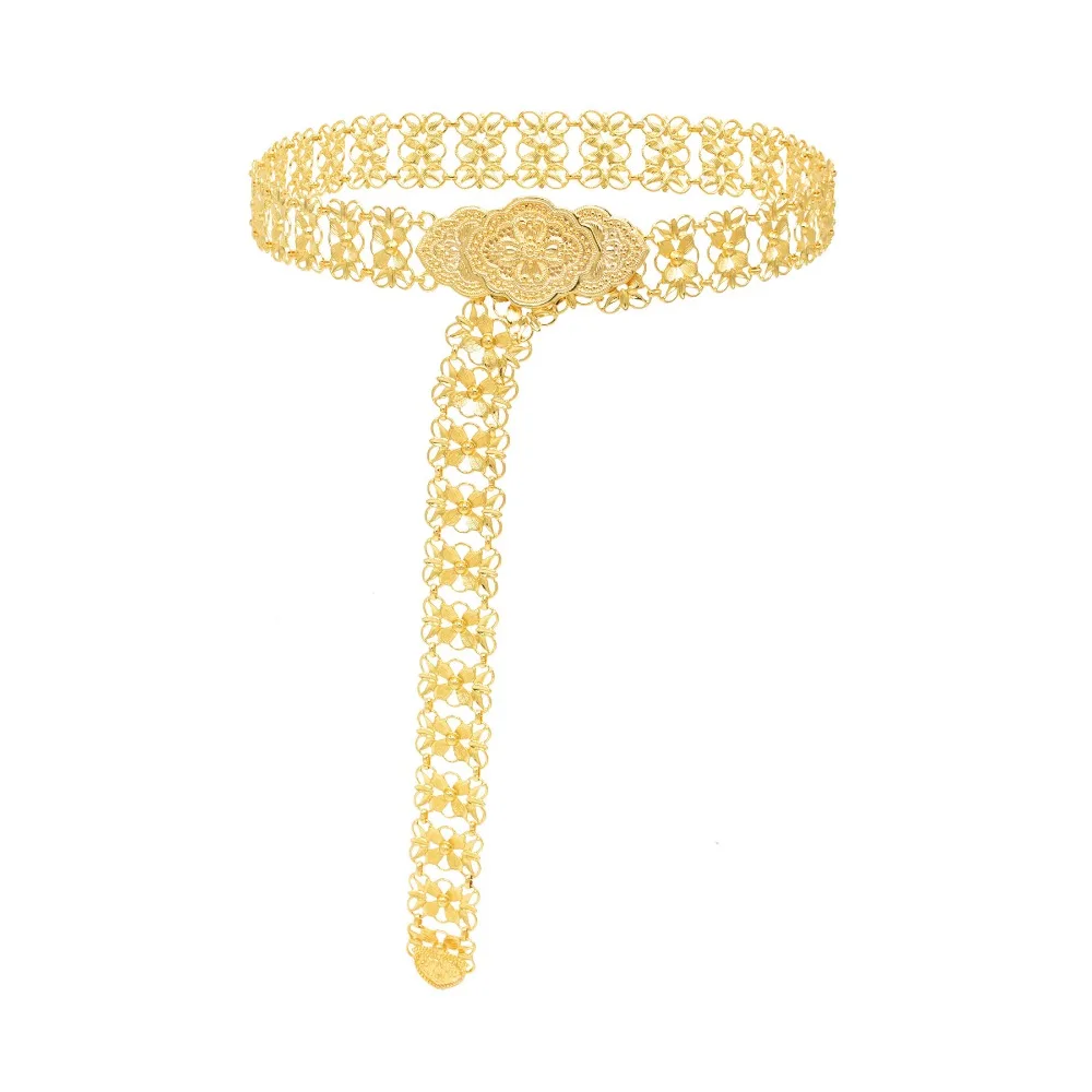 

Metal Ethnic Style Belt Tassel Hollow Out Flower Metal Waist Chain Silver Wrist Jewelry Dance Dress Belt Chains