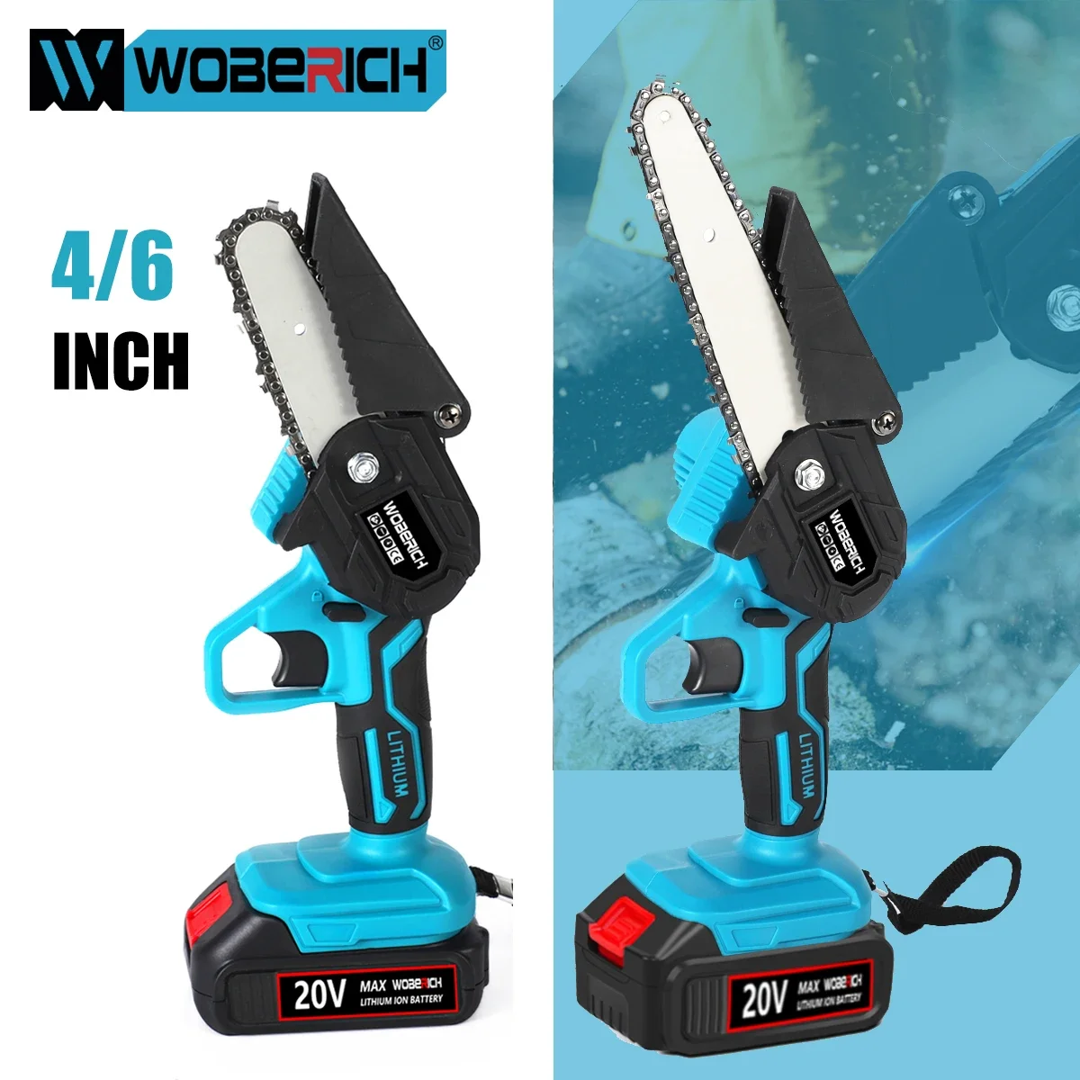 

WOBERICH Electric Chain Saws Mini Pruning ChainSaw Cordless Garden Tree Logging Trimming Saw Wood Cutting For Makita 18V