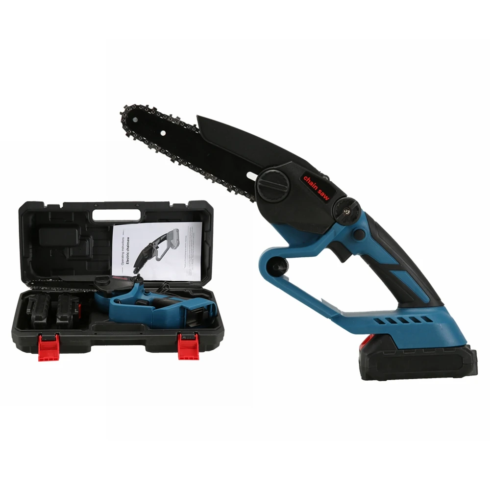 21V Battery 6-Inch Electric Chain Saw Industrial/DIY Cordless Wood Cutting Machine With Brushless Motor
