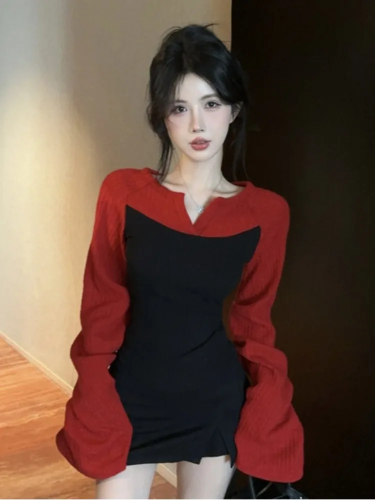 Sweaters Jumpers Pullovers Women Knitted Clothing Contrast Seam Athletic Leopard Outdoors Tops Streetwears Performance Sport OL view 5