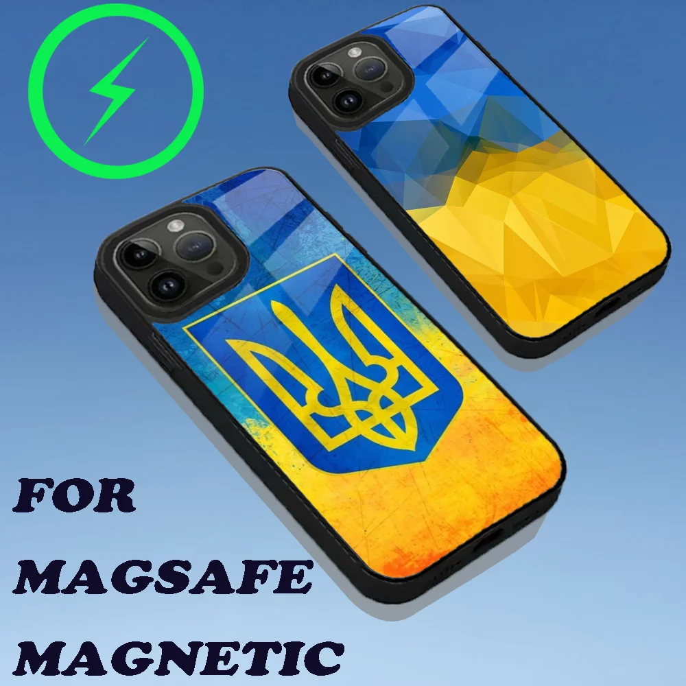 U-Ukraine Flag Phone Case For iPhone 16,15,14,13,12,11,Plus,Pro,Max Mini Magsafe Magnetic Wireless Charging