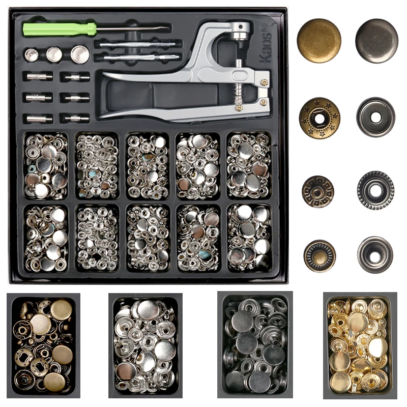 Metal/Plastic/Claw Snap Snaps Button Buttons With Pressure Pliers Buttons For Leather Crafts Clothing Bags Sewing Accessories