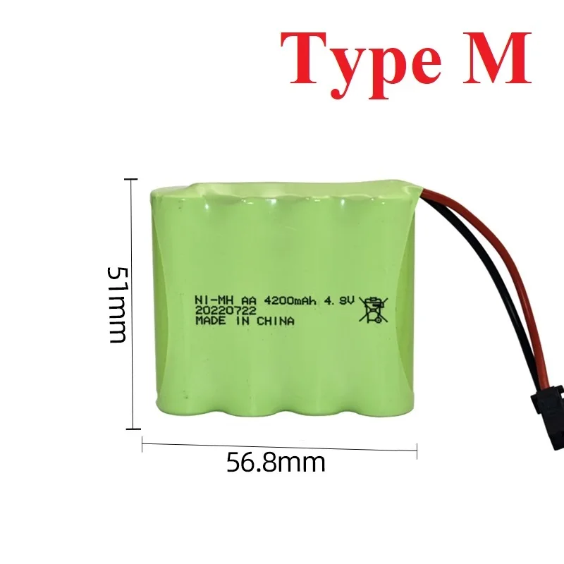 4.8V 4200mah akumulator NiMH na zabawki zdalnie sterowane samochody zbiorniki roboty łodzie pistolety Ni-MH AA 4.8v akumulator 3000mah (Model M lub