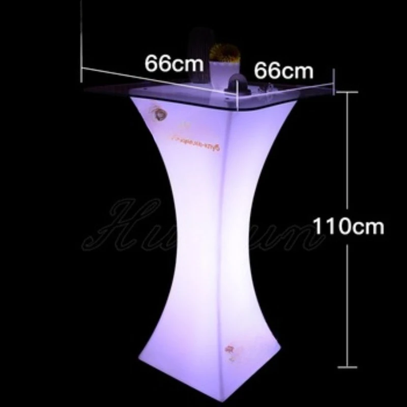 Portable mini LED light waterproof cocktail table high bar, suitable for outdoor parties and events,