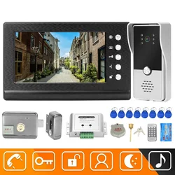 New Wired Video Intercom for Home Door Phone Doorbell with Electric Lock 7 Inch Screen Monitor House Access Control System