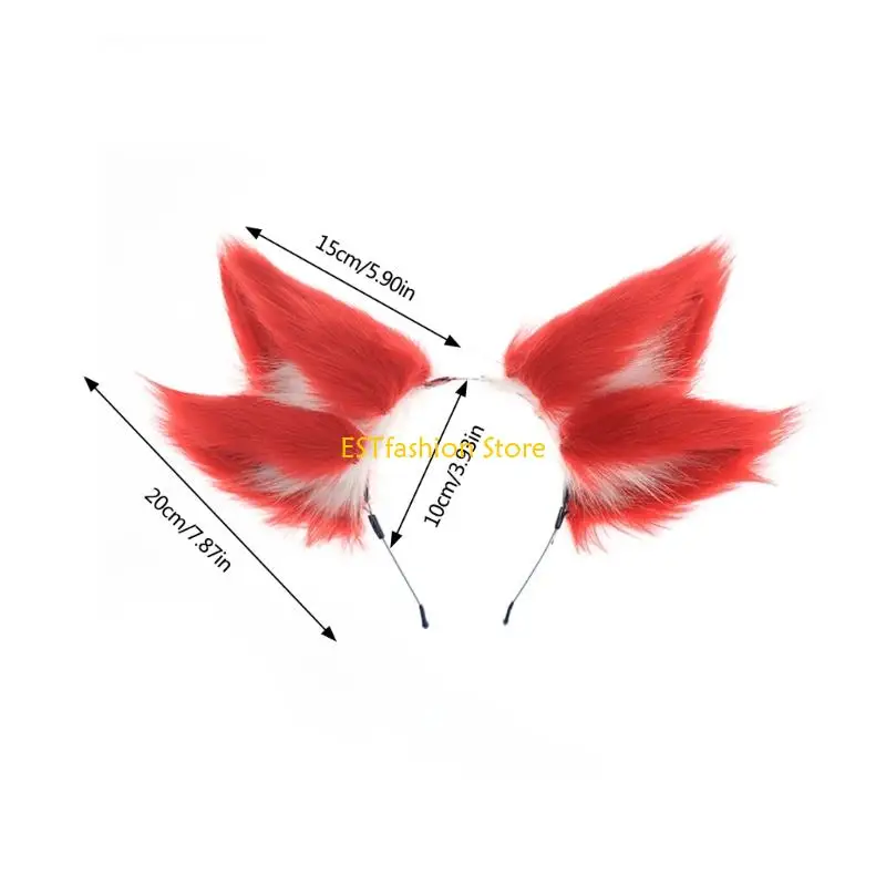 Y5GC Nine Tail Foxes Ear Headbands Accesories Theo chủ đề Tiệc Bộ trang phục tóc cho các bữa tiệc cosplay và công ước anime