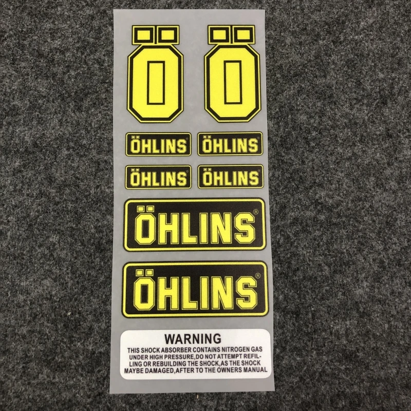 Motorcycle shock absorber sun protection and waterproof decorative stickers, shock absorber Ohlins reflective sticker logo view 6