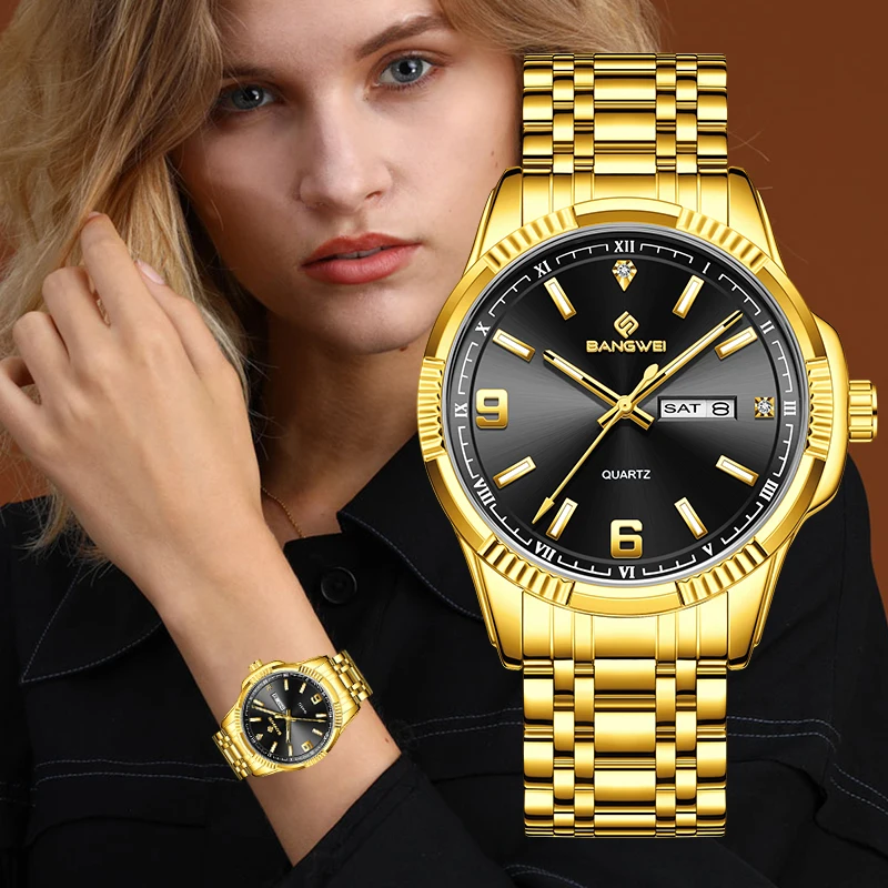 

BANGWEI Brand 2026 Business Women's Watch Calendar Luminous Clock Quartz Stainless Steel Strap Fashion 40M Watch for Women reloj