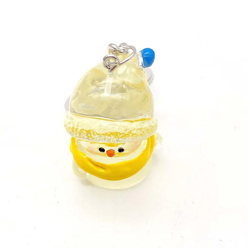 Resin Christmas Keychain Creative Christmas Tree Snowman Keyring For Women Men Handbag Pendants DIY Festival Gifts