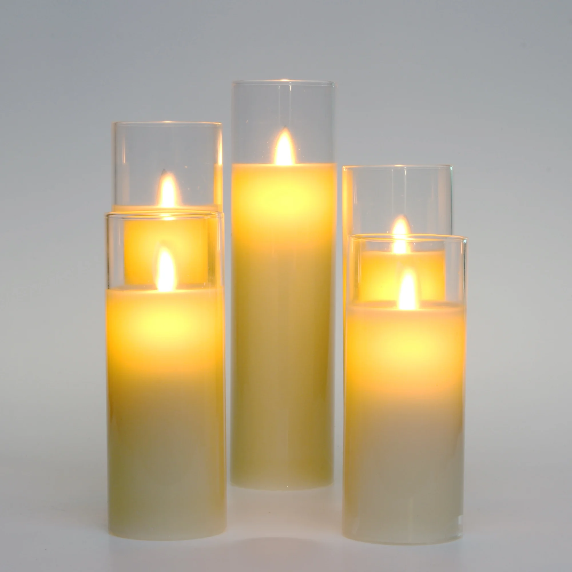 Imagem -03 - Velas Flameless Ajustadas de d 2.2 x h 5.5 Pilares Reais da Cera de Vidro Que Movem Velas do Pavio da Chama do Diodo Emissor de Luz e 10-chave Remoto