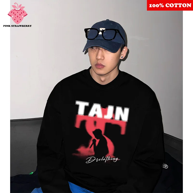 

American Hip-hop Street T-shirt Men Autumn Winter 2025 New 100% Cotton Black Long sleeves Sport Tee Loose Y2k Top men clothing