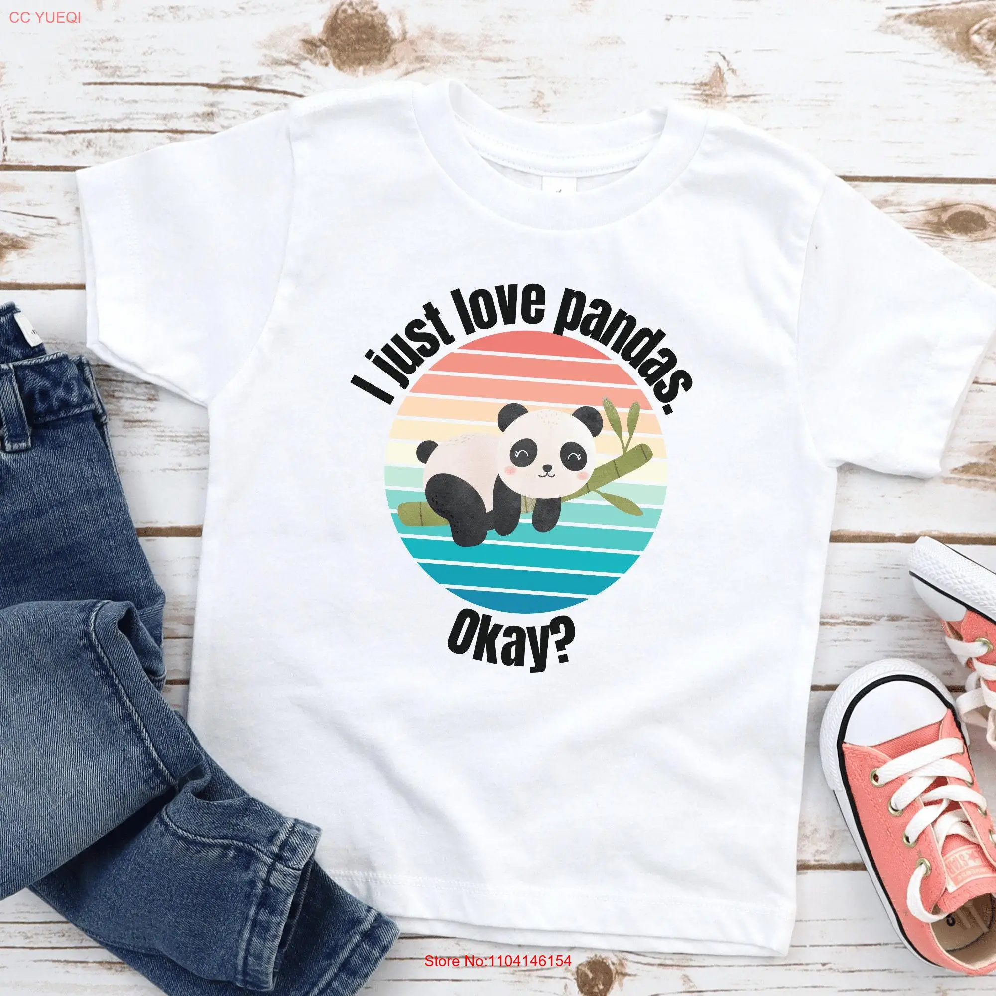 Kids Panda T Shirt I Just Love Pandas Okay Lover Cute Christmas Birthday Idea Girls Boys Toddler Youth Baby Bodysuit