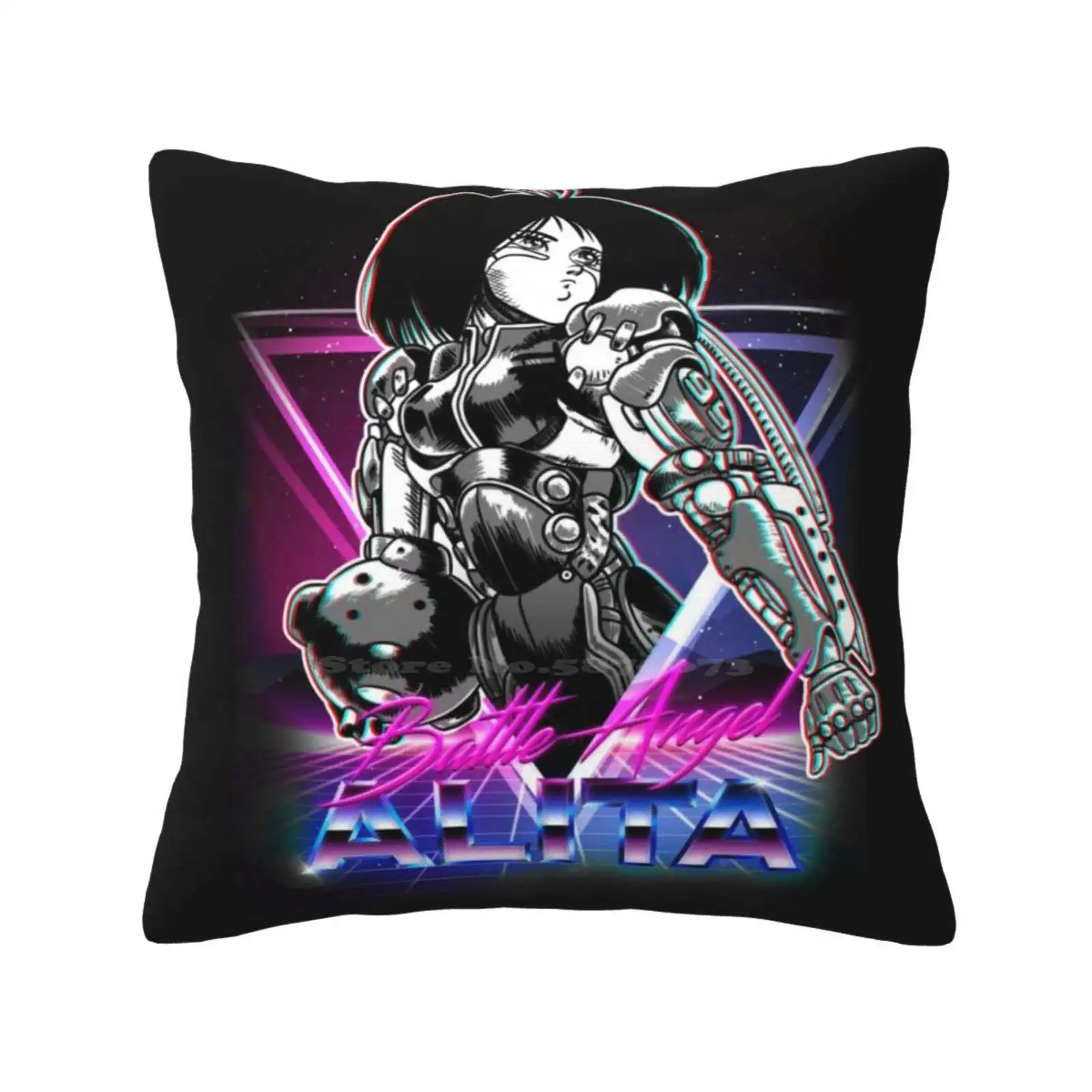 Motorball Battle Angel Home Sofa Car Cushion Cover Pillowcase Manga Comic Movie 90S Nineties Classic Cyborg Alita Angel Battle