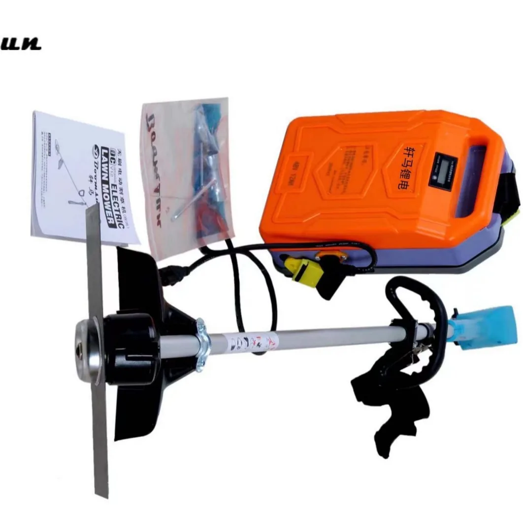 فرش جزازة العشب الكهربائية بطارية ليثيوم على ظهره سيارة تعمل بالبطارية جزازة العشب 48-60 فولت آلة تقطيع الفراشي الكهربائية