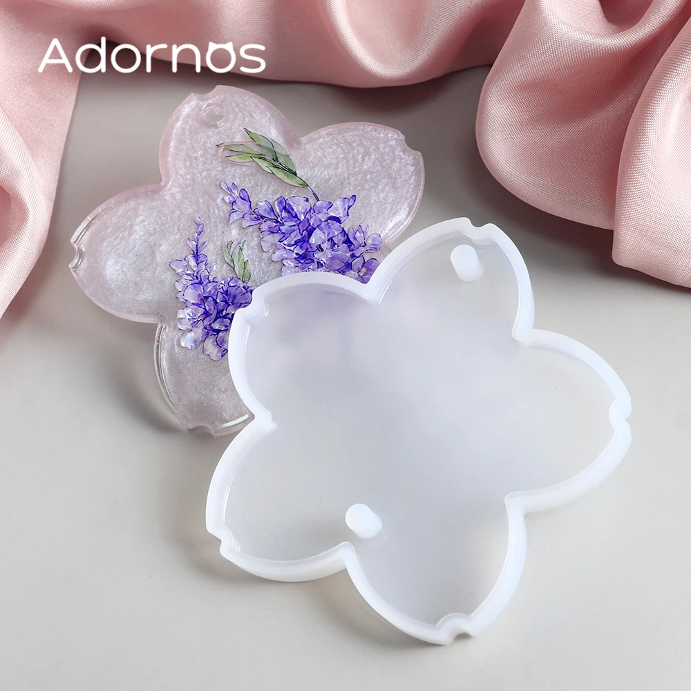 

1 Pcs Cherry Blossom Silicone Mold Epoxy Resin Filling Blossom Resin Molds Crafts Pendant Making Valentine Day Keychain Supplies