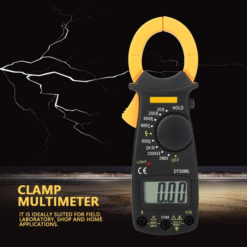 Voldigital LCD penjepit Multimeter Voltmeter Ammeter AC/DC detektor tegangan