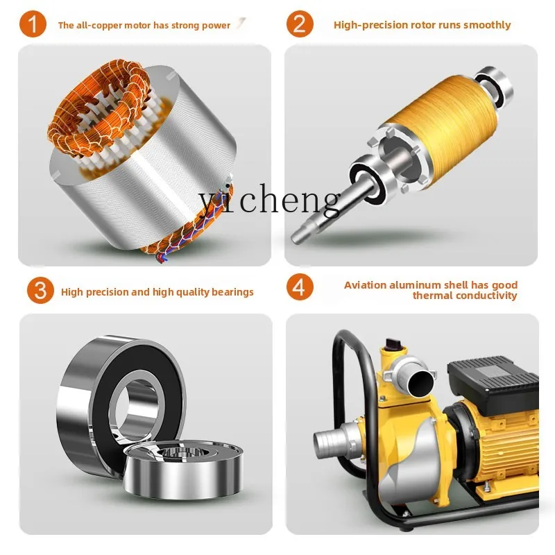 TQH large flow 220V pumping pump agricultural irrigation pump household high lift pumping machine self-priming pump three-phase