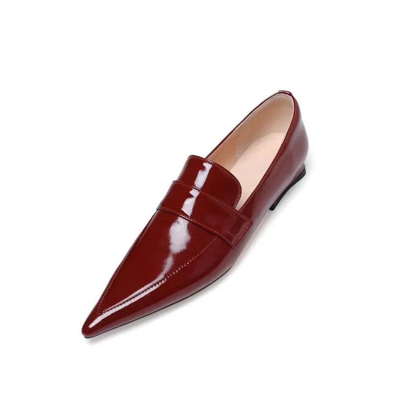 

Woman Shoes Spring Loafers Patent Footwear Pointed Toe Women Flats Casual Mules Slip-On Trendy Mullers Ladies Simple Shoes