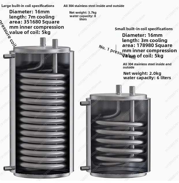 

condensation 6L stainless steel spiral cooler heat exchanger cold exchanger cold hot water exchanger distillation equipment