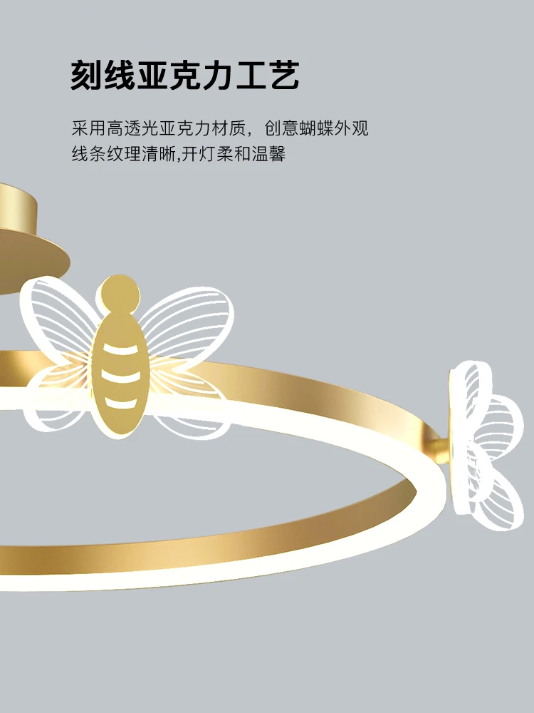 Bar Bedroom Round LED Ceiling Lamp fixture indoor lamp LED strip surface lighting Butterfly ceiling light Kitchen Lampara Techo image 6