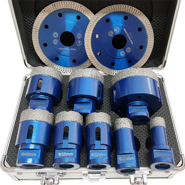 

10pcs M14 Vacuum Brazed Diamond Core Drill Bits Set Porcelain Tile Diamond Hole Saw Kit for Ceramic Granite Marble Drilling