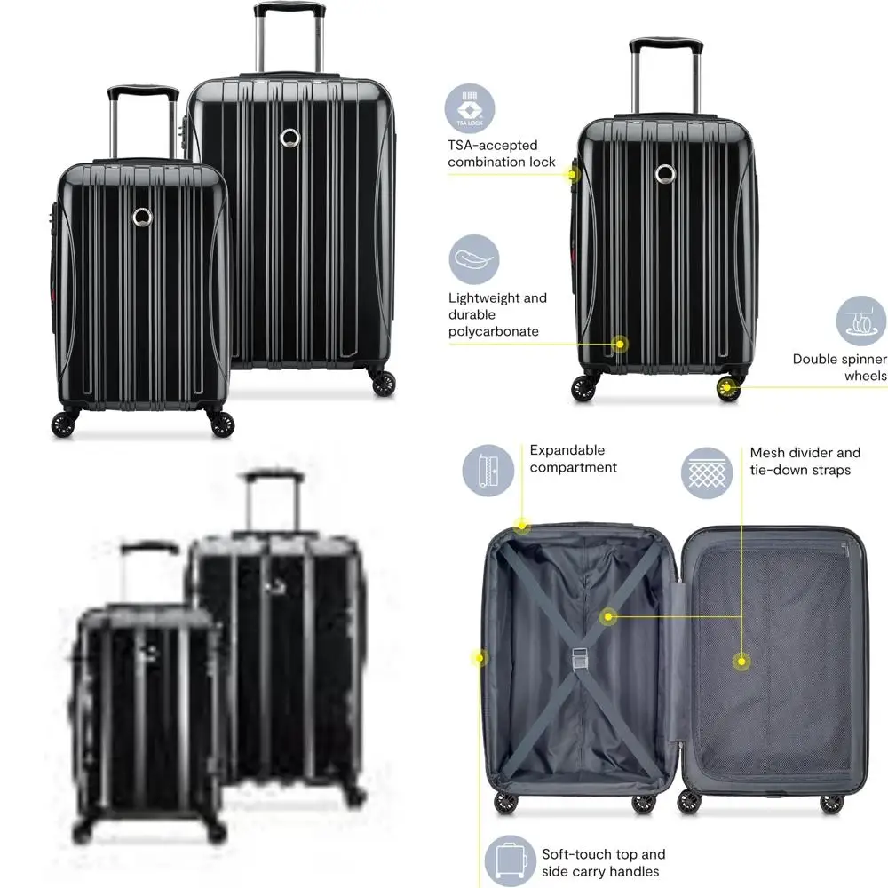 

Расширяемый набор чемоданов из двух частей - Aero Hardside, черные, дорожные сумки 21/24 дюйма